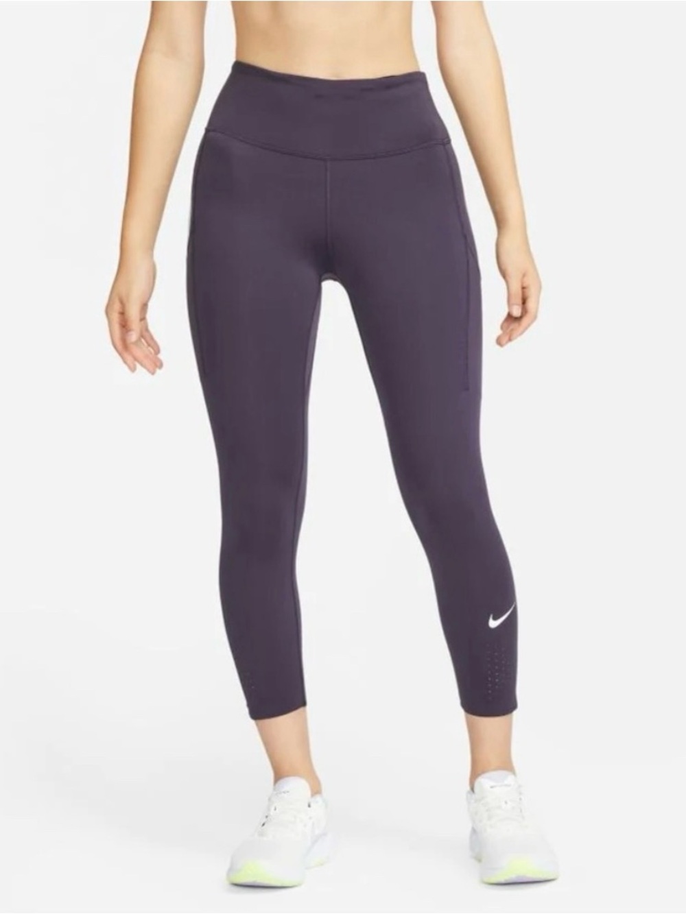 Nike Epic Luxe Women's Mid-Rise Crop Pocket Running Leggings CN8043-540 Purple S
